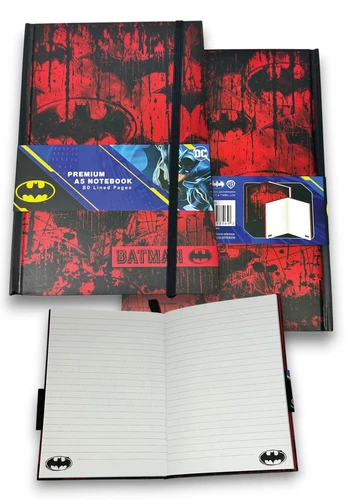 Cahier Rigide Officiel Batman A5 – Pages Lignées, Marque Page, 80pg