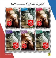 2025 09- CENTRAL AFRICA - SALVATION ARMY 160TH    6V  complet set  MNH ** T