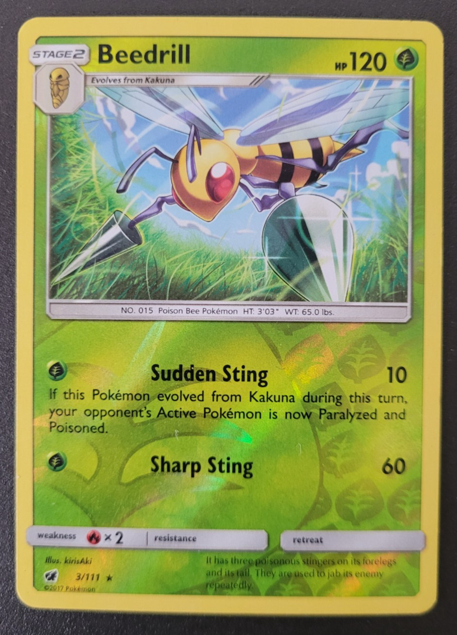 Pokemon Crimson Invasion Beedrill Reverse Holo Rare 3/111 NM/M Condition
