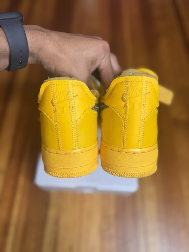 Size 12 - Nike Air Force 1 Low OFF-WHITE University Gold Metallic Silver - Picture 6 of 10