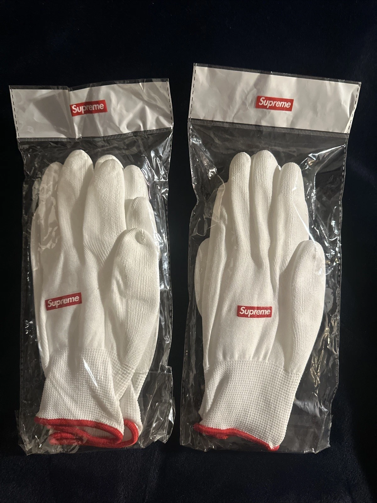 Supreme Gardening Gloves White One Size OS Rubberized FW20 Two Pairs