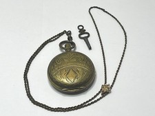 Antique 1890's Women's Pocket Watch Chain Key Victorian Fob - Works