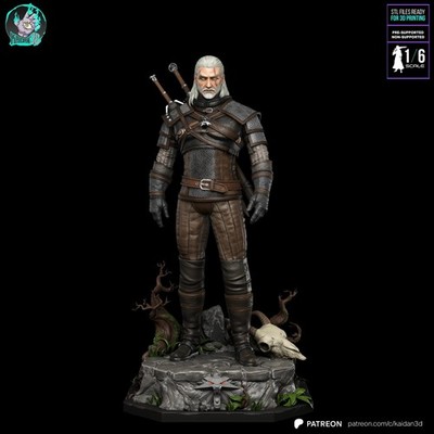 Geralt of Rivia Kaidan Edition  1/6 Unpainted Resin Kit  Witcher Display Model
