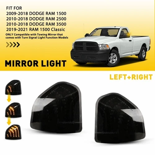Dynamic Amber Rearview DRL LED Turn Signal Light For RAM 2019-2021 1500 Classic
