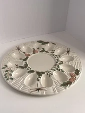 Vintage Pfaltzgraff Portfolio Naturewood Deviled Egg Plate -Dragonfly 5920438