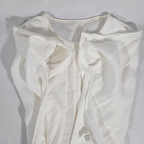 CHEYENNE Zen Lagenlook IVORY Mixed Media Linen-Cotton Blouse OVERSIZED Size L/XL - Picture 17 of 23