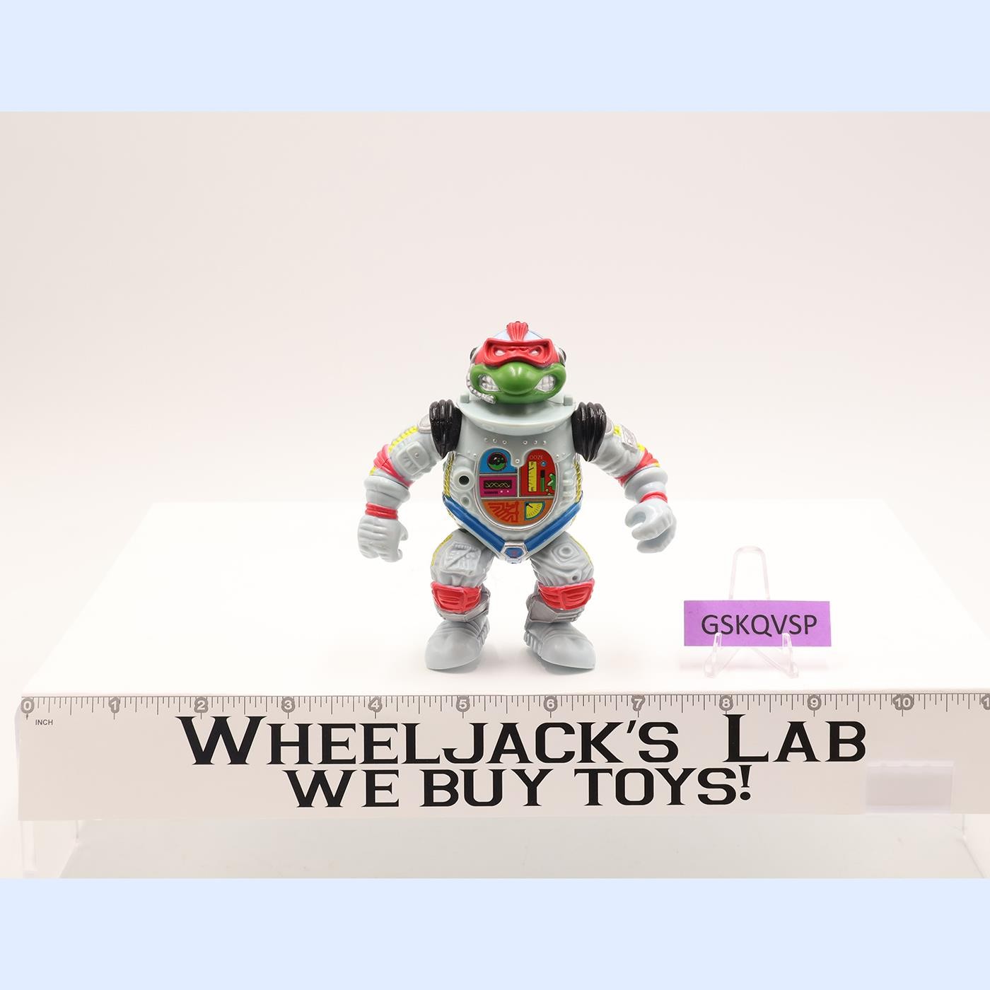 Raph Space Cadet W/ Cardback & Bubble TMNT 1990 Playmates Action Figure