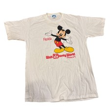 Walt Disney World Resort Florida Mickey Mouse SS 80s Vintage T Shirt Size L