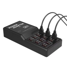 12 Port USB Charging Station Hub Desktop Wall Cell Phone Charger Organizer