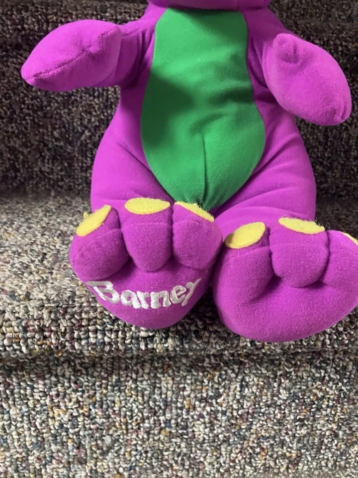 Juguete de peluche de dinosaurio vintage Barney Playskool Talking 18" PROBADO FUNCIONA 1992 Foto 2 de 4