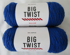 BIG TWIST Value Yarn Varsity Blue Acrylic Yarn 380 Yards 6oz #4 Worsted 2 Skeins