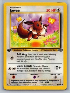 Pokémon TCG Eevee 51/64 Jungle 1st Edition Common