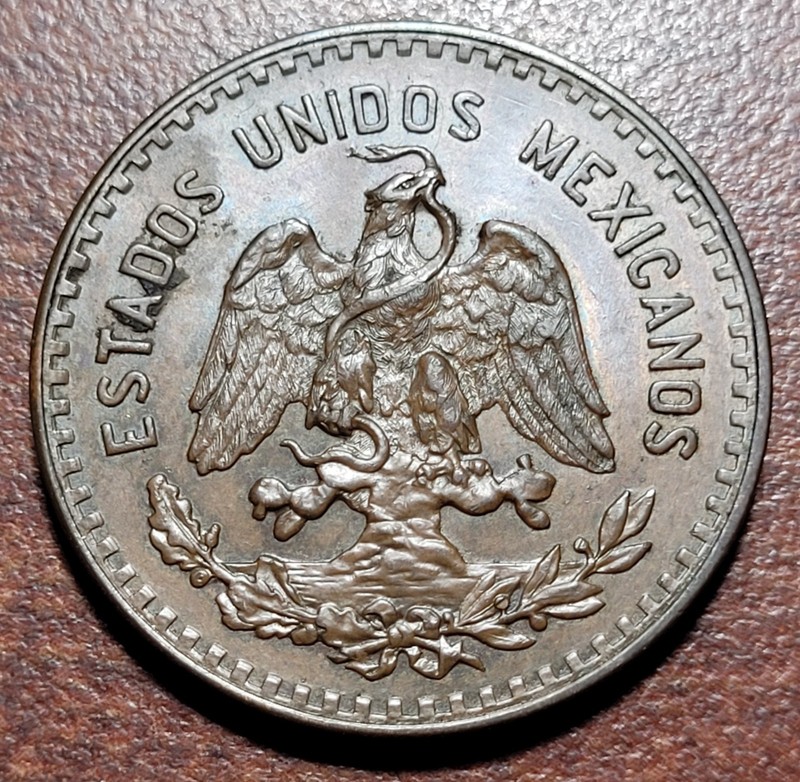 MEXICO 1934 5 Centavos Brown Lustrous BU UNC KM# 422 High Grade Mexican Coin