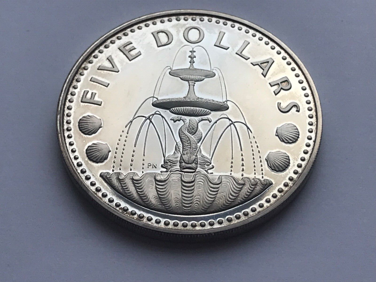 バルバドス　5ドル 銀貨　1973年 BARBADOS FIVE DOLLARS 5 Dollars - Elizabeth II (Set Issue; Silver Proof