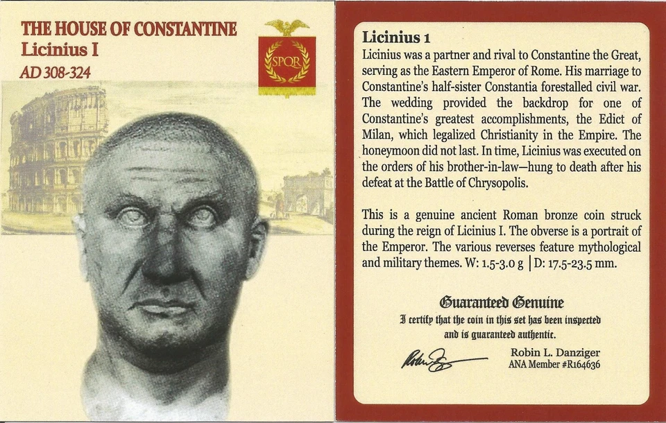 NGC VF Romano AE3 de Licinio I (AD 308-324) NGC Antiguos Certificado MUY BIEN Foto 3 de 3