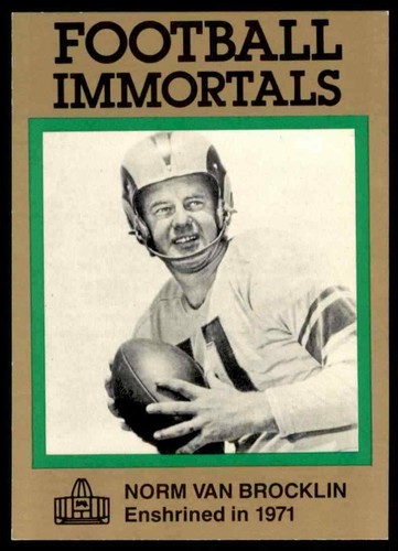 1985 Hall of Fame Set #121 Norm Van Brocklin GREEN Los Angeles Rams Oregon Ducks - Picture 3 of 7