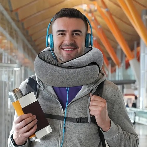 Travel Neck Pillow Memory Foam U Shaped Comfortable & Breathable Soft for Plane - Picture 29 of 33