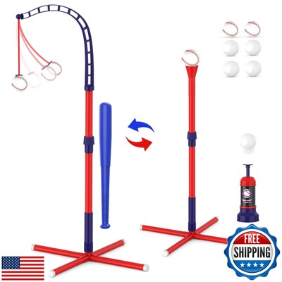EagleStone 3-in-1 tball Set for Toddlers 3-5/5-8, Tee Ball Stand, Hanging Tee