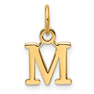 14k Gelbgold Ausschnitt Buchstabe M Initiale Anhänger Geschenk für Mutter