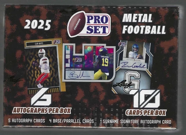 2025 LEAF PRO SET METAL FOOTBALL HOBBY BOX (6 Autos)