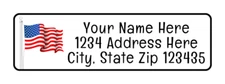 400 American Flag. Personalized Return Address Labels 1/2 inch by 1 3/4 inch