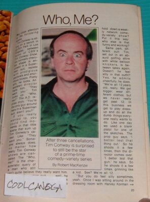 1980 TV ARTICLE~TIM CONWAY COMIC CAROL BURNETT SHOW FUNNY MAN