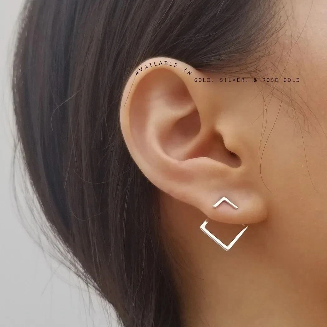 Square earring jackets deals