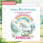 Personalised BIRTHDAY CARD Children Girl Daughter Granddaughter Sister Unicorn
