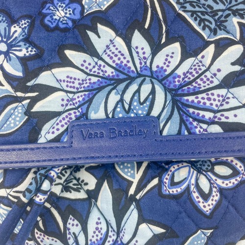 Vera Bradley Tropics Tapestry Navy Blue Floral Quilted Backpack - Picture 2 of 7