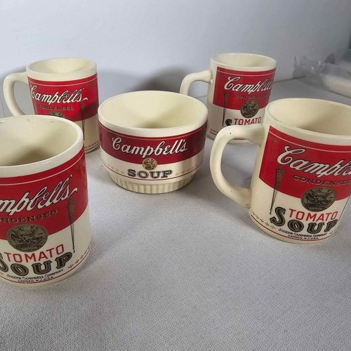 Vintage VERY RARE! Campbell's Condensed Tomato Soup MUG 4/ Bowl -USA made