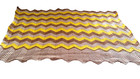 Hand Crochet Afghan Lap Throw Chevron Zigzag Granny Core Yellow Tan 54"x45"