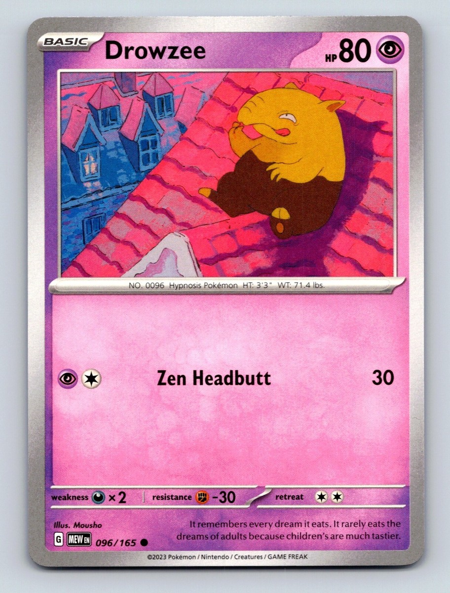 Pink rate様 Drowzee HP 80 Zen Headbutt Attack Rarity Pink Pokémon Card | eBay
