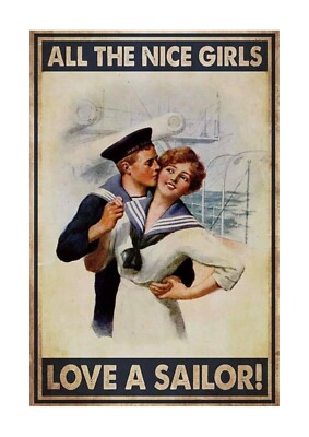 All the Nice Girls Love a Sailor Navy humorvolles Poster mit Rahmenwahl