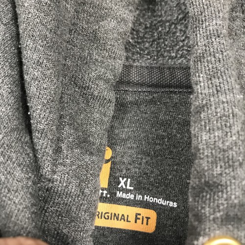 Carhartt Hoodie Mens XL Gray Original Midweight Sweatshirt Workwear Logo K288 - 第 5/11 張圖片