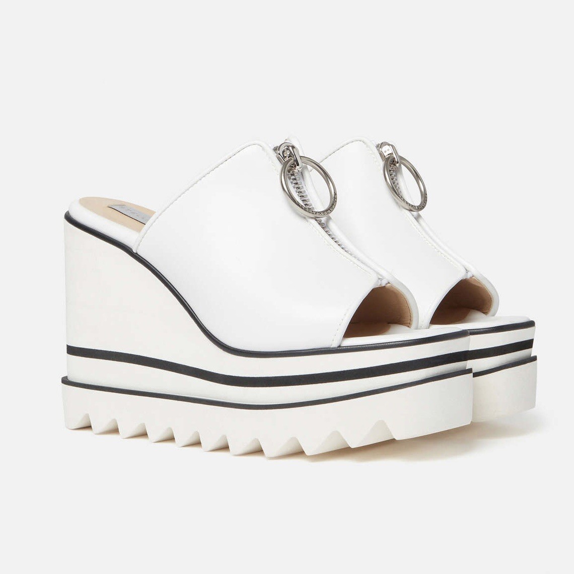 Stella McCartney Sneakelyse Platform Wedge Zip Slide Sandals