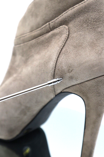 Jessica Simpson High Heel Bootie Gray Suede 7.5 Gray Zip Up Round Toe Stiletto - Picture 8 of 22