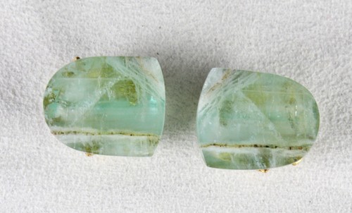 Certified Old Natural Emerald 121ct Cabochon Ruby Natural Diamond 22k Gold Studs - Picture 4 of 10