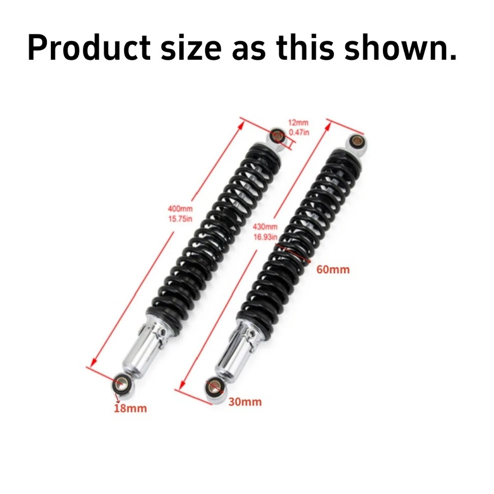 Suspensión Amortiguadores Traseros 400mm 15.75" Para Honda XL185 XL185S XL125S Rojo Foto 2 de 4