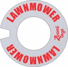 zOOmiTags GASoline can ID Tag LAWNMOWER fuel zoomitag GAS Lawn Mower rOund Label