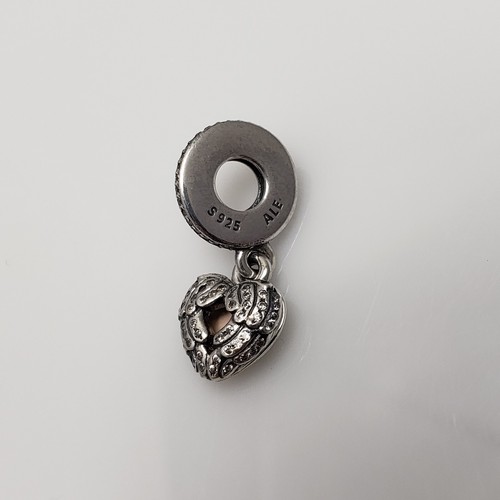 Pandora Sterling Silver Angel Wings Heart Locket Dangle Bead Charm 791737CZ - Picture 2 of 6