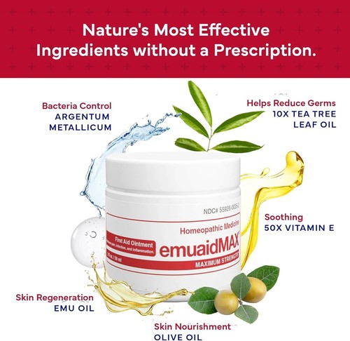 emuaid EMUAIDMAX Ointment for Itchy Skin, Maximum Strength Treatment for Athlete - Picture 3 of 9