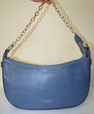 Radley blue shoulder bag gold chain strap - new with glue marks around