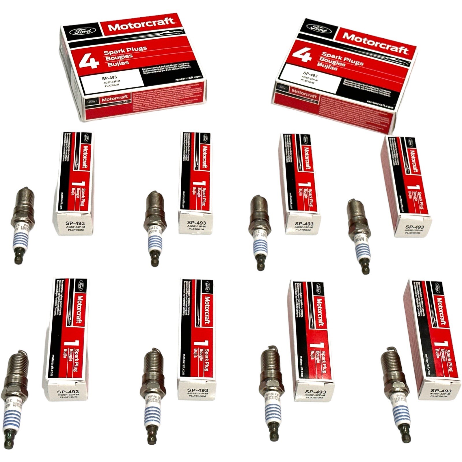 8 MOTORCRAFT SP493 PLATINUM AGSF32PM SPARK PLUGS FORD F150 4.6L / 5