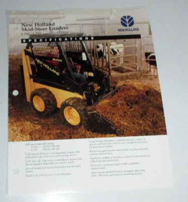 New Holland L250 L255 Skid Steer Loader Specifications Sales