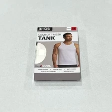 32 Degrees Cool Men's 3-Pack Comfort Mesh Tank T-Shirt, White, Size M