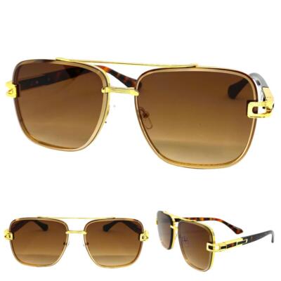 Mens Women Classic Elegant Vintage Retro Style SUN GLASSES Gold & Tortoise Frame