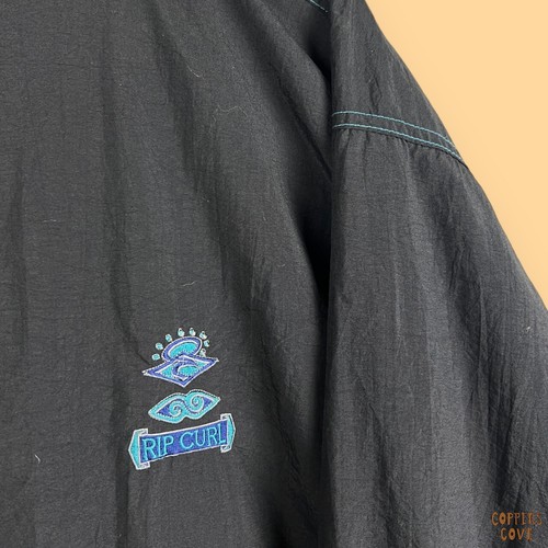 RIPCURL Vintage Windbreaker Jacket Mens Small Black Blue 80s 90s Surfwear RARE - Picture 11 of 19