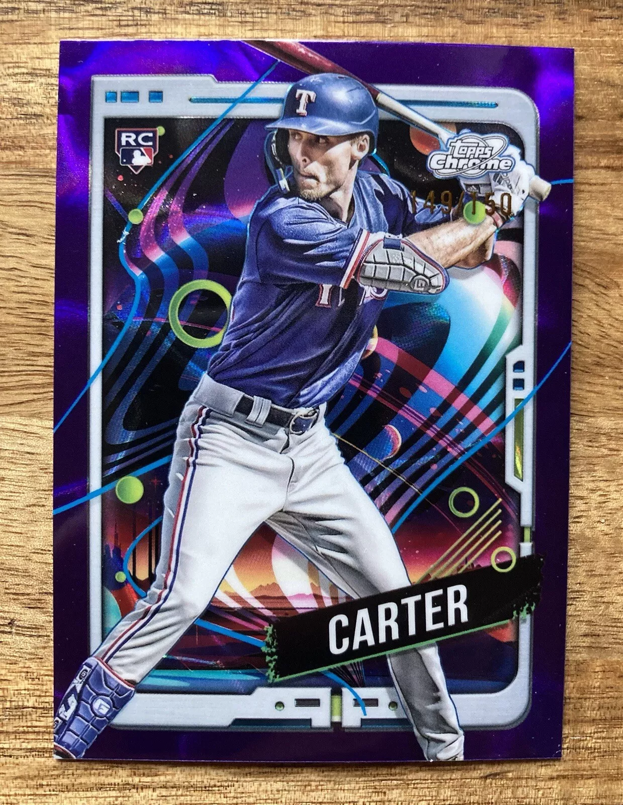 2024 Topps Cosmic Chrome - Purple Nebula Refractor #186 Evan Carter /150 (RC)