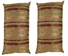 A Pair of Vintage Decorative Chinoiserie Pillow with Stripes