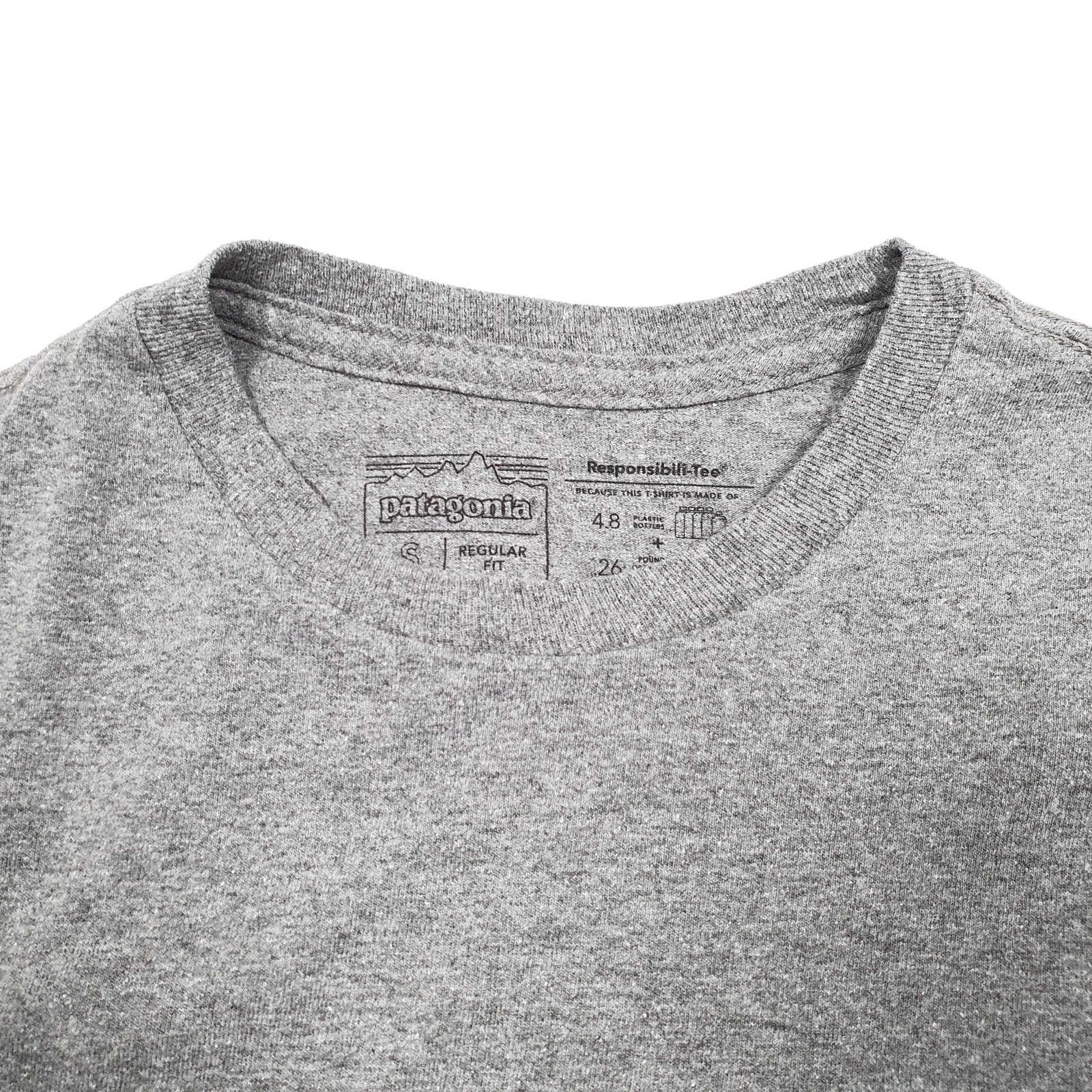 PATAGONIA Grey T Shirt Tee Responsible Tee Mountains Short Sleeve Cotton Mens S image 3